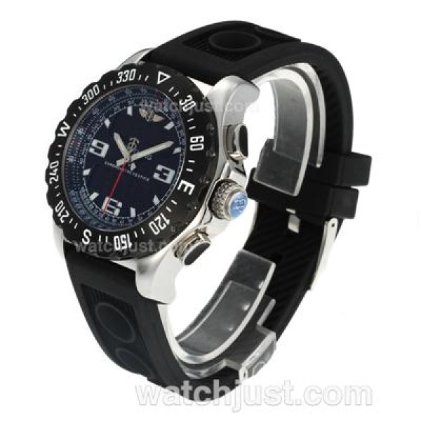 Breitling Emergency Digital Player Black Bezel with Black Dial-Rubber Strap