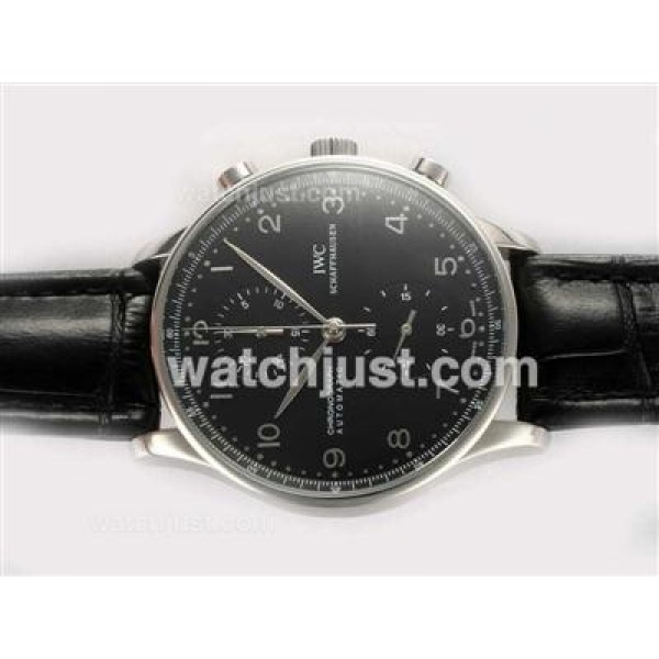 IWC Portuguese Chronograph Swiss Valjoux 7750 Movement with Black Dial