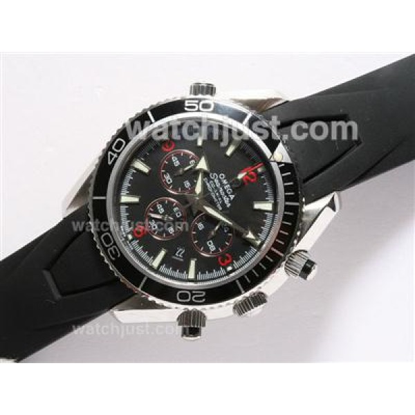 Omega Seamaster Planet Ocean Working Chronograph with Black Bezel and Dial