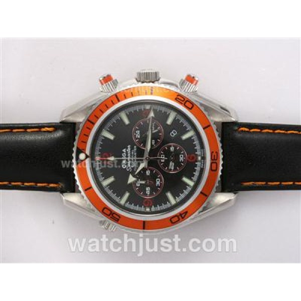 Omega Seamaster Planet Ocean Working Chronograph with Orange Bezel and Black Dial