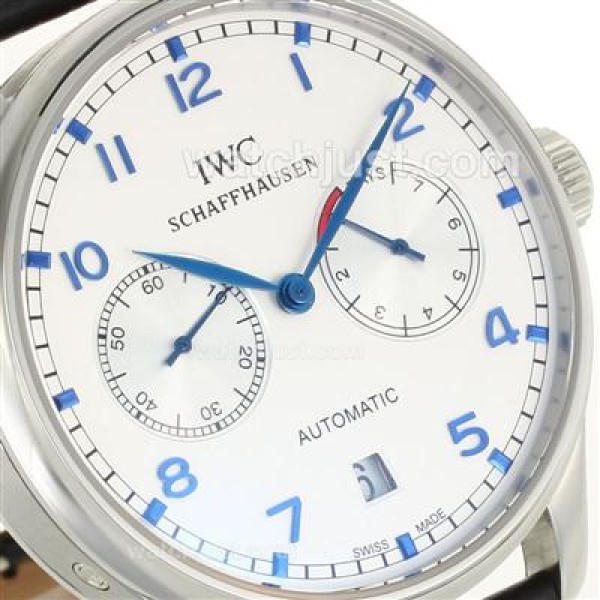 IWC Portugese 7 Days Working Power Reserve-21600bph with White Dial
