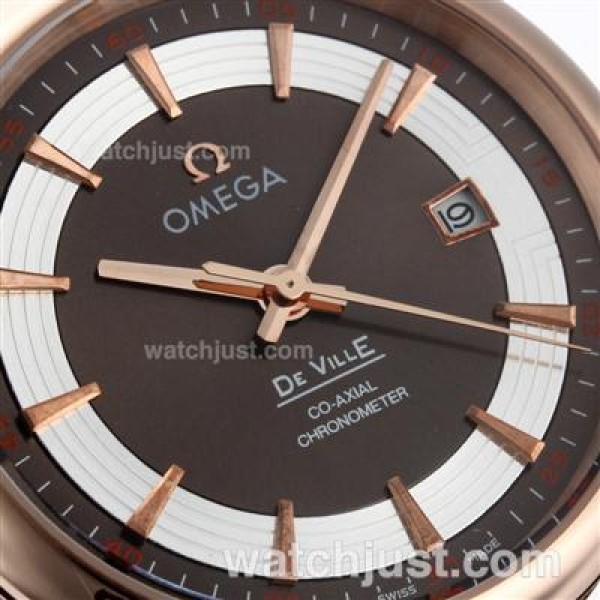 Omega Hour Vision See Thru Case Automatic Full Rose Gold with Brown Dial