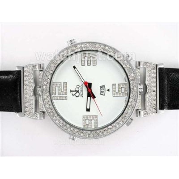 Jacob & Co Classic Five Time Zone Diamond Bezel with White Dial-Double Dial