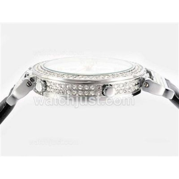 Jacob & Co Classic Five Time Zone Diamond Bezel with White Dial-Double Dial