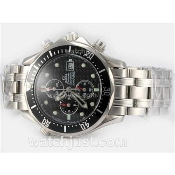 Omega Seamaster Professional Working Chronograph with Black Dial and Bezel