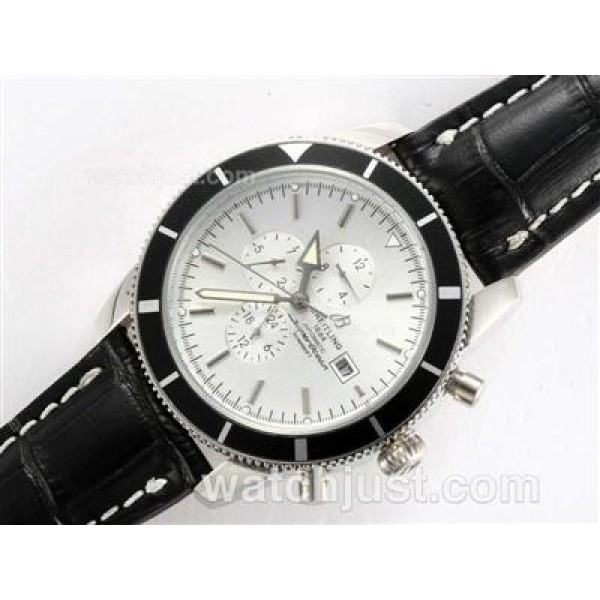 Breitling Super Ocean Automatic with White Dial and Black Bezel