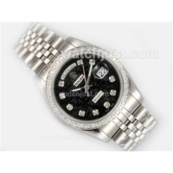 Best Quality Rolex Day-Date Replica Watches With Black Computer Dials For Sale
