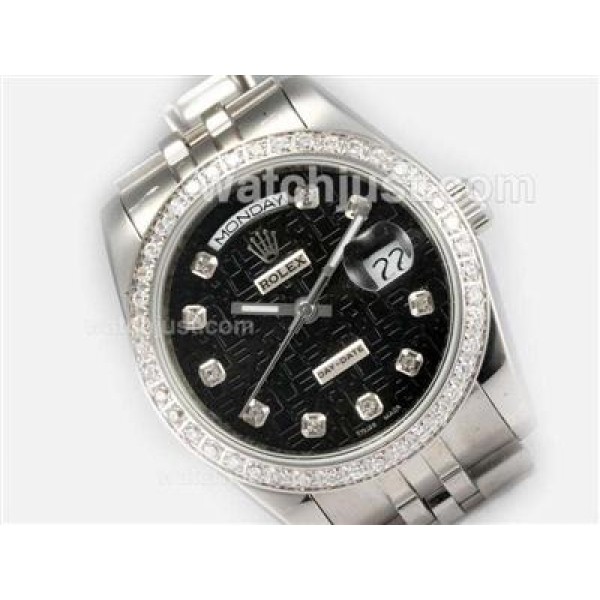 Best Quality Rolex Day-Date Replica Watches With Black Computer Dials For Sale