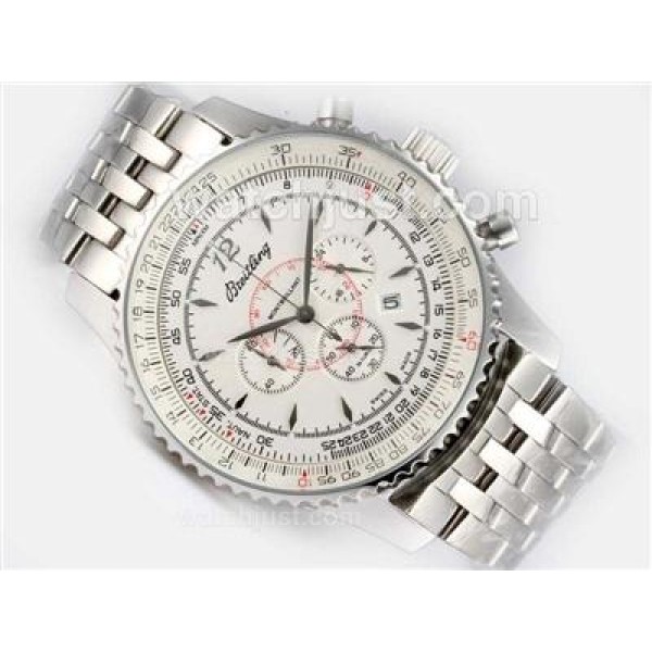 Breitling Montbrillant Working Chronograph with White Dialï¼New Version 46MM