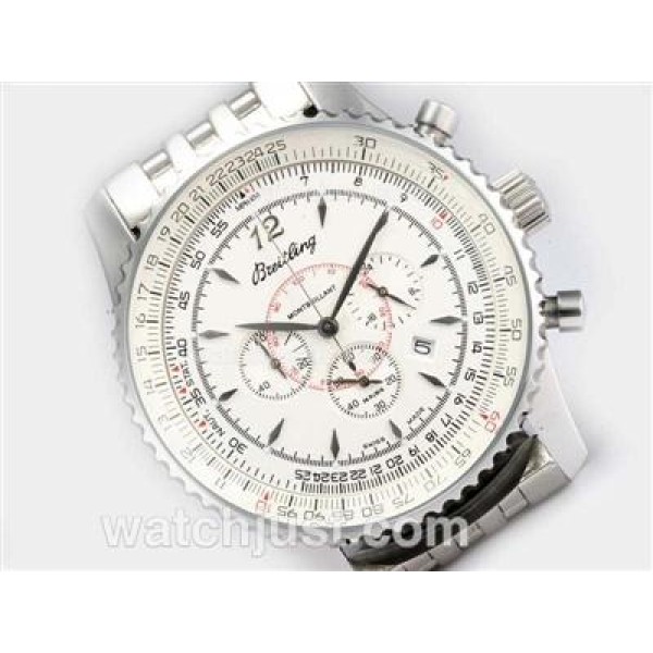 Breitling Montbrillant Working Chronograph with White Dialï¼New Version 46MM
