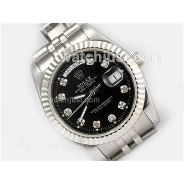 Best Quality Rolex Day-Date Replica Watches With Black Dials For Men