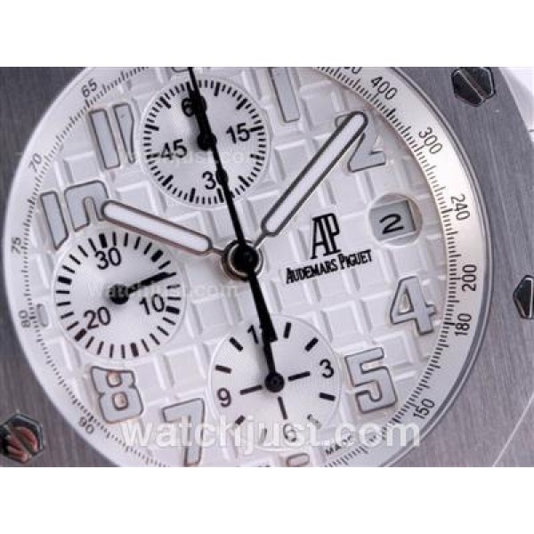 Audemars Piguet Royal Oak Chronograph Swiss Valjoux 7750 Movement with White Dial-Rubber Strap