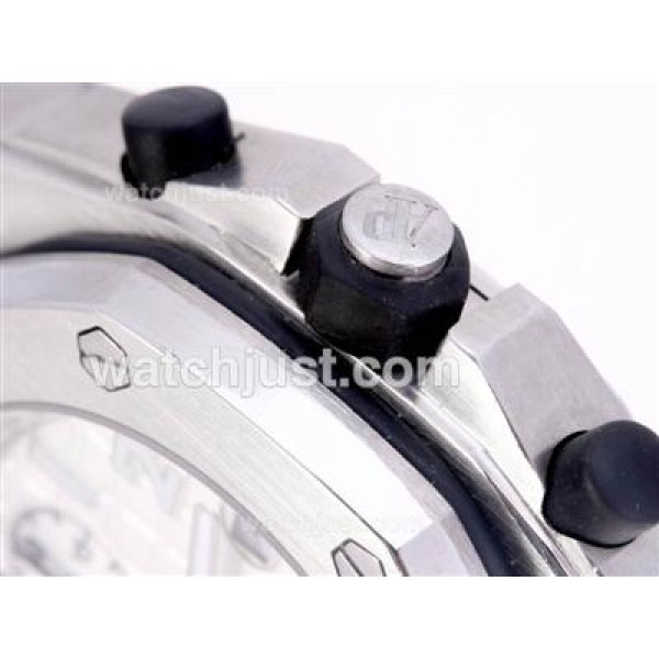 Audemars Piguet Royal Oak Chronograph Swiss Valjoux 7750 Movement with White Dial-Rubber Strap