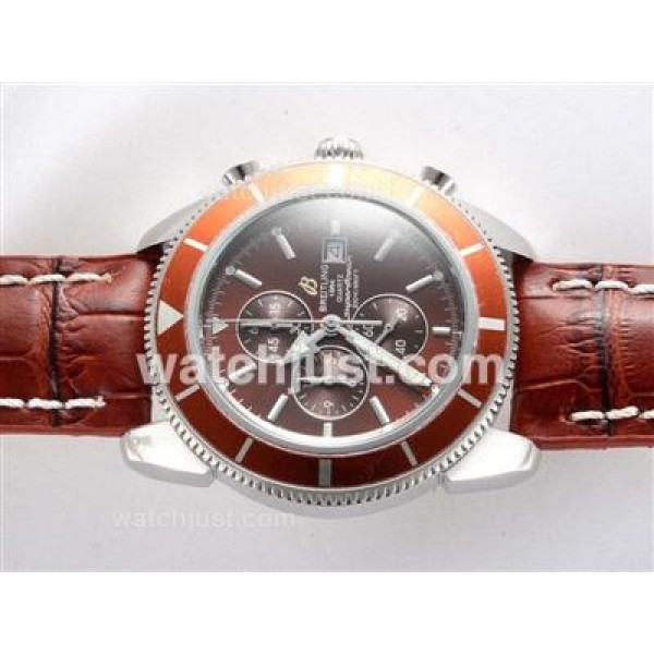 Breitling Super Ocean Working Chronograph with Brown Dial and Bezel