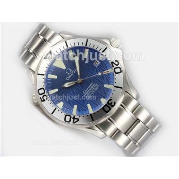 UK AAA Quality Omega Seamaster Fake Watches With Blue Dials For Men