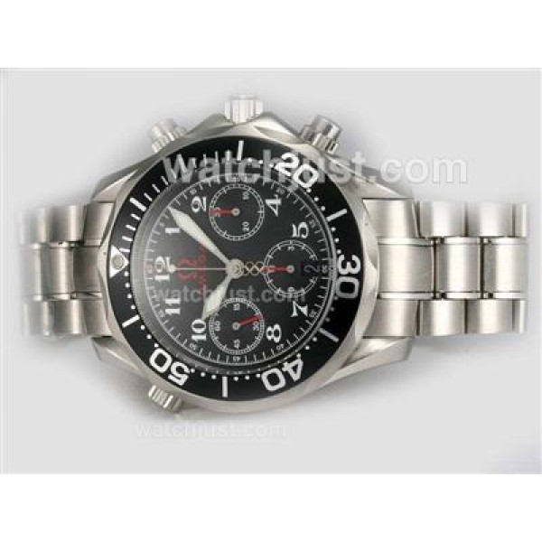 AAA Quality Fake Omega Seamaster Olympic Edition Chrono 2896.51.91 With Black Dials For Men