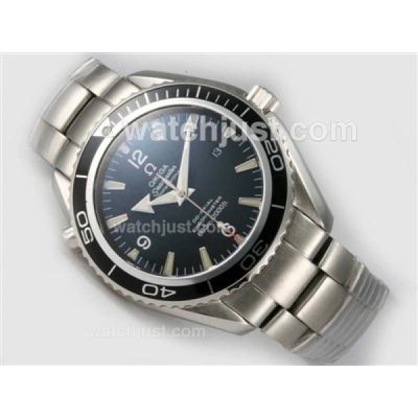 UK Best Quality Omega Seamaster Planet Ocean Replica Watches With Black Dials For Men