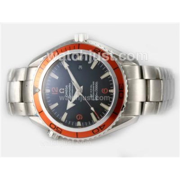 UK AAA Quality Omega Seamaster Planet Ocean Replica Watches With Black Dials For Men