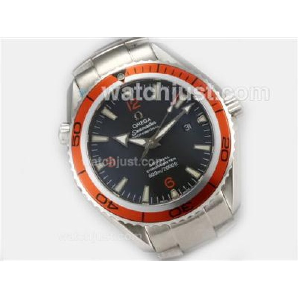 UK AAA Quality Omega Seamaster Planet Ocean Replica Watches With Black Dials For Men