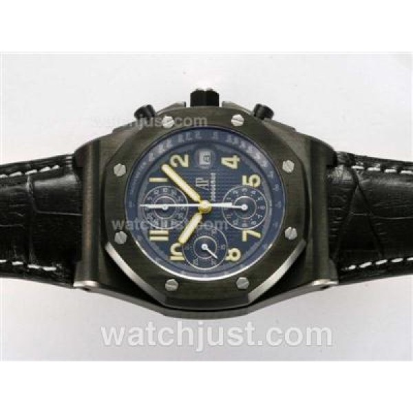 Audemars Piguet End of Days Limited Edition Chronograph Swiss Valjoux 7750 Movement PVD Case with Blue Checkered Dial