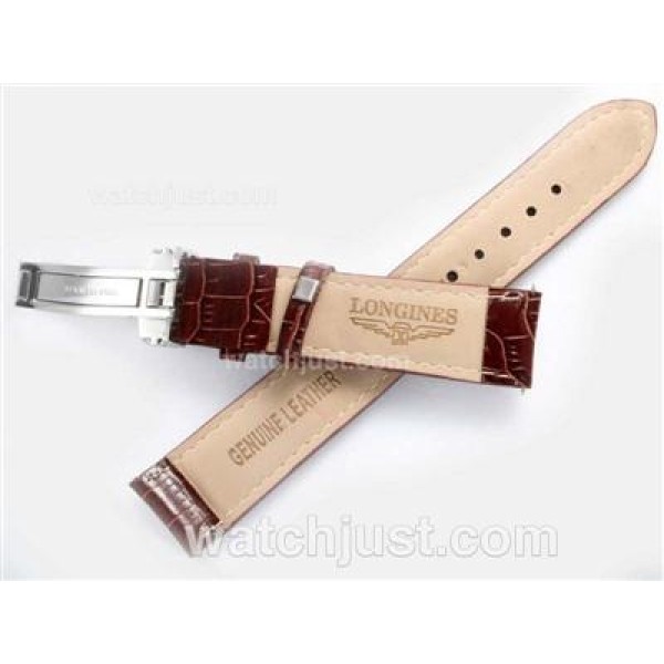 Longines Brown Leather Strap with Deployment Buckle-20MM