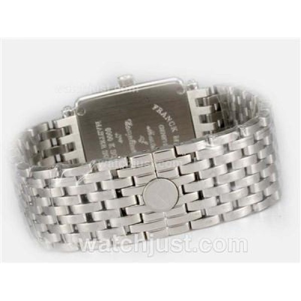 Franck Muller Master Square Swiss ETA Movement With Diamond Bezel / White Dial-Roman Marking