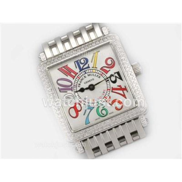 Franck Muller Master Square Swiss ETA Movement With Diamond Bezel-Colorful Number Marking