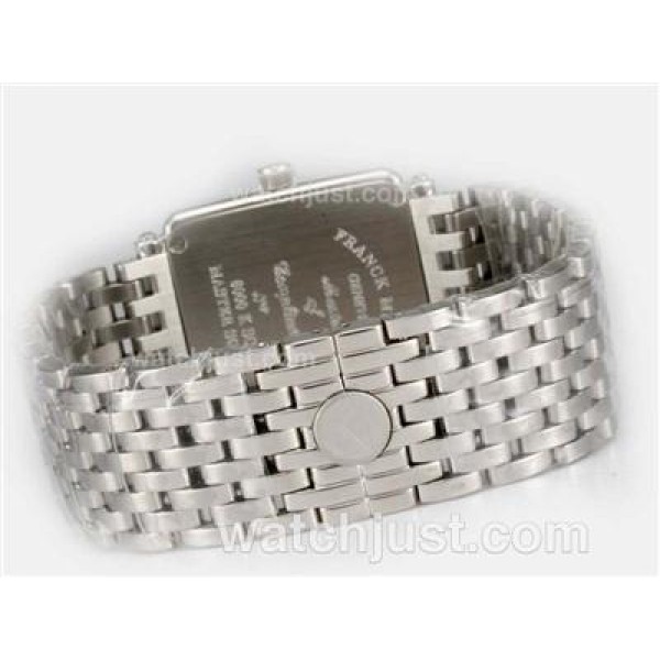 Franck Muller Master Square Swiss ETA Movement With Diamond Bezel / Black Dial-Roman Marking