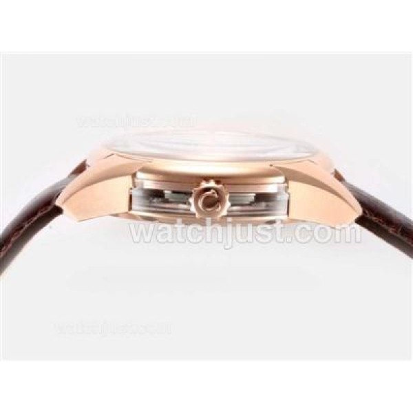 Omega Hour Vision See Thru Case Automatic Rose Gold Case with Brown Dial
