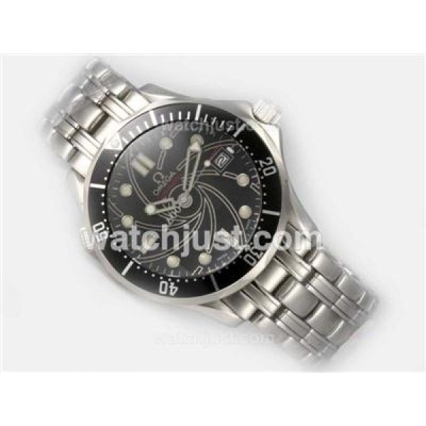 UK Swiss Made Fake Omega Seamaster 007 James Bond 40 Anniversary With Black Dials For Men