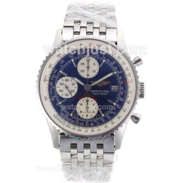 Breitling Navitimer Chronograph Swiss Valjoux 7750 Movement with Blue Dial