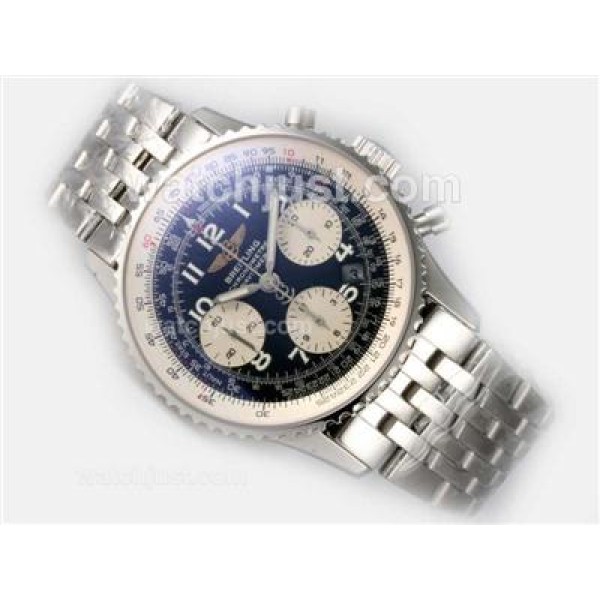 Breitling Navitimer Chronograph Swiss Valjoux 7750 Movement Black Dial With Number Marking
