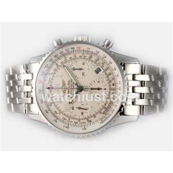 Breitling Navitimer Chronograph Swiss Valjoux 7750 Movement White Dial With Number Marking