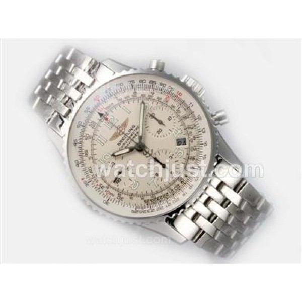 Breitling Navitimer Chronograph Swiss Valjoux 7750 Movement White Dial With Number Marking