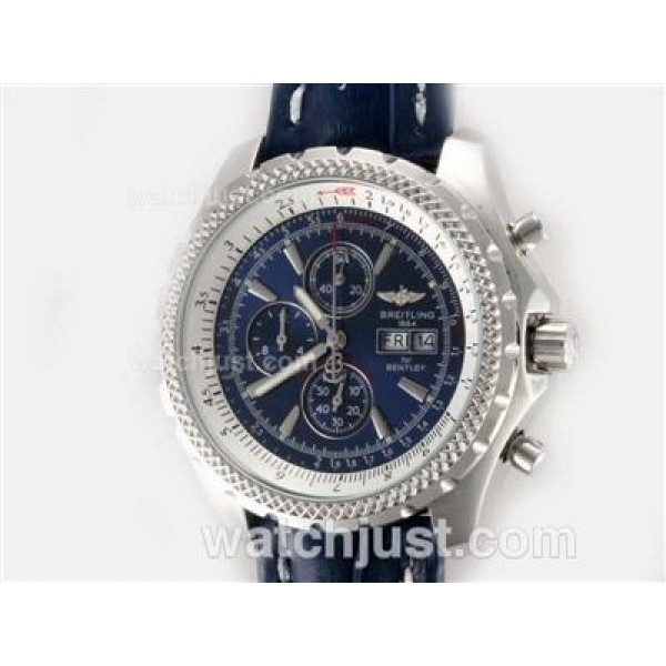 Breitling for Bentley GT Working Chronograph with Blue Dial and Strap-Deployment Buckle