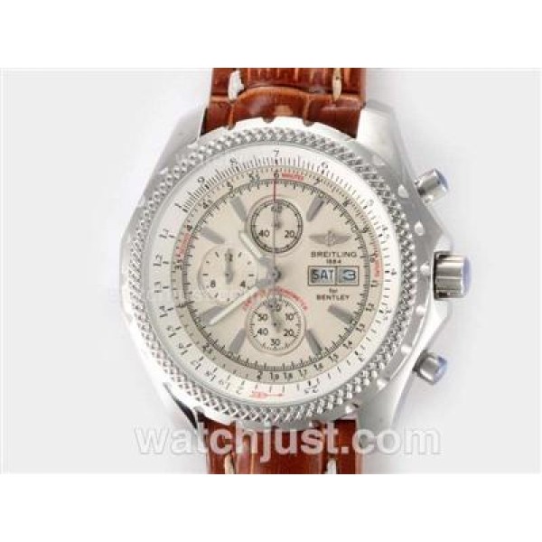 Breitling for Bentley GT Working Chronograph with White Dial-Deployment Buckle