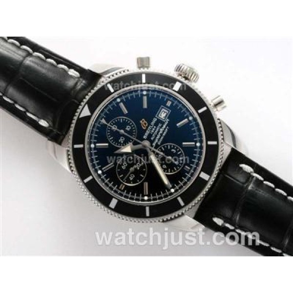 Breitling Superocean Heritage Chrono Swiss Valjoux 7750 Movement with Black Dial-28800bph