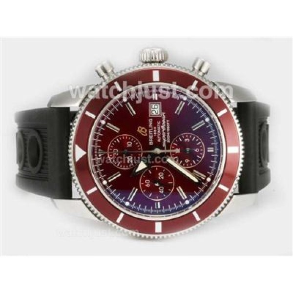 Breitling Superocean Heritage Chrono Swiss Valjoux 7750 Movement with Brown Dial-Rubber Strap
