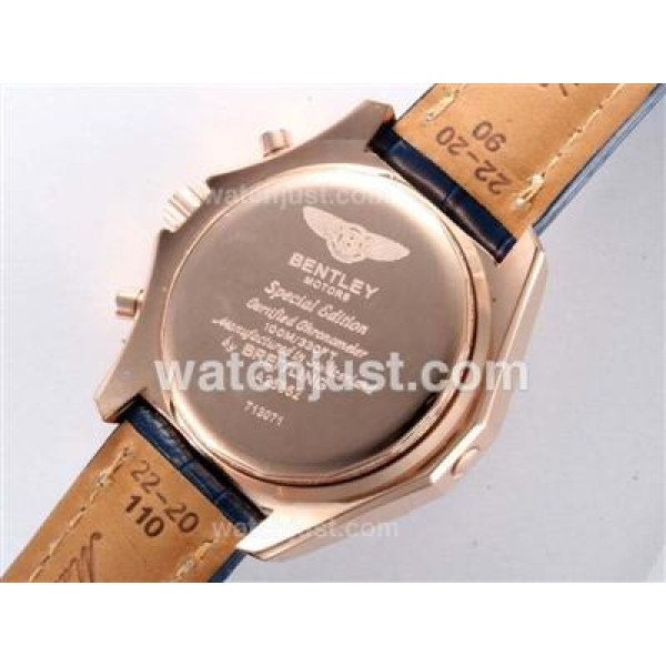 Breitling for Bentley GT Working Chronograph Rose Gold Case with Blue Dial