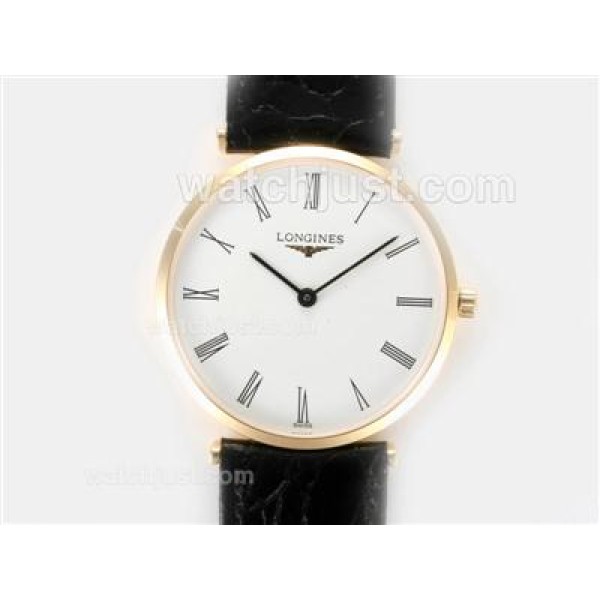Longines La Grande Classique Swiss ETA Movement Gold Case with White Dial
