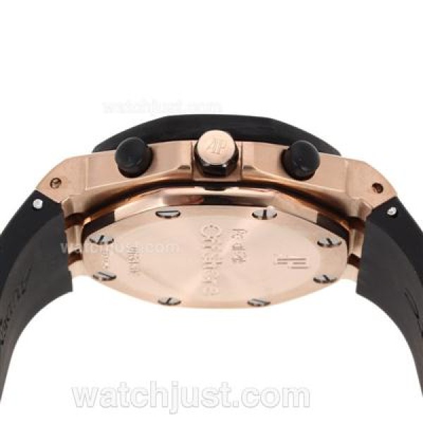 Audemars Piguet Royal Oak Chronograph Swiss Valjoux 7750 Movement Rose Gold Case with Black Dial