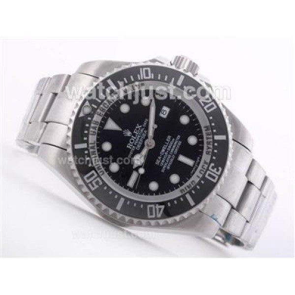 Best 1:1 Rolex Sea-Dweller Deepsea Fake Watches With Black Dials For Men