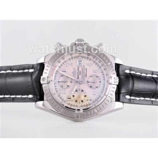 Breitling Chronomat Evolution Chronograph Swiss Valjoux 7750 Movement with White Dial
