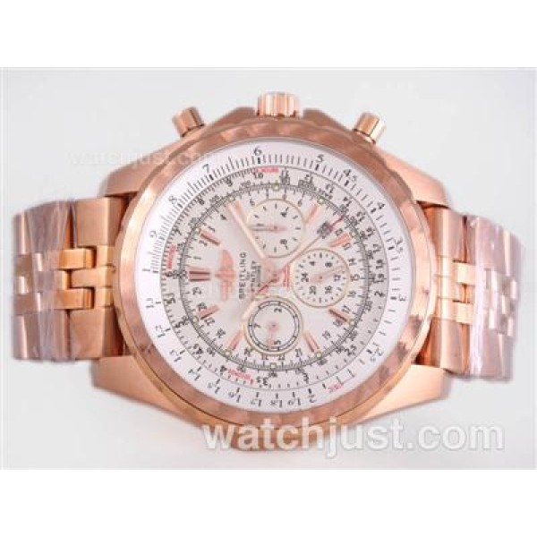 Breitling for Bentley Motors T Automatic Full Rose Gold with White Dial