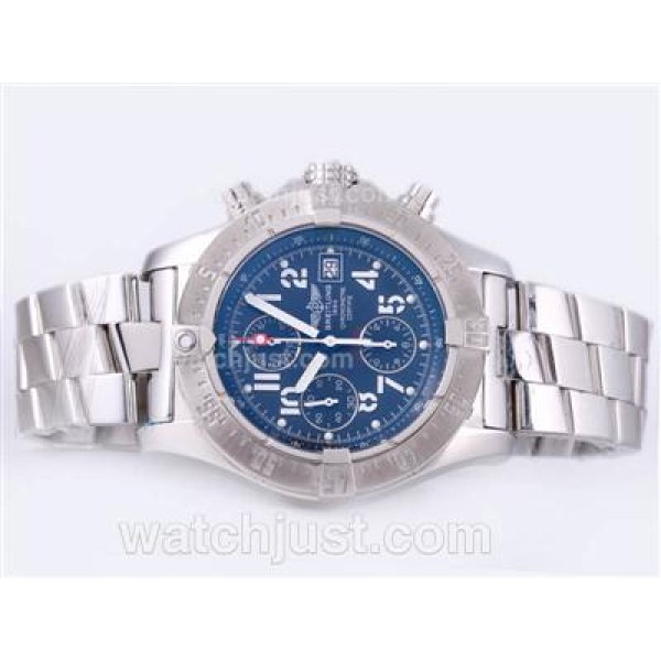 Breitling Skyland Avenger Chrono Swiss Valjoux 7750 Movement with Blue Dial-AR Coating