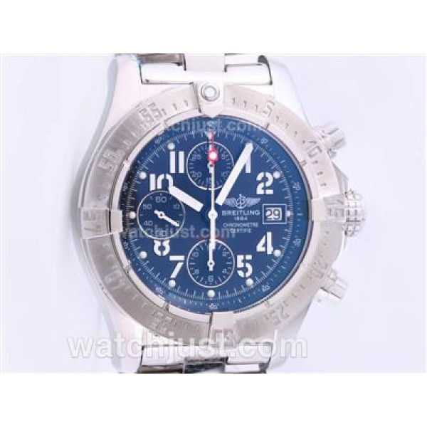 Breitling Skyland Avenger Chrono Swiss Valjoux 7750 Movement with Blue Dial-AR Coating