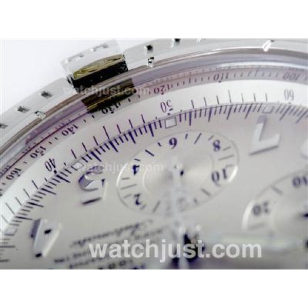 Breitling Chronomat Evolution Chronograph Swiss Valjoux 7750 Movement with White Dial S/S