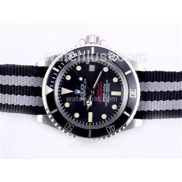 UK Perfect Replica Rolex Sea-Dweller Submariner 2000 Ref.1665 Automatic with Black Dial and Bezel-Nylon Strap Vintage Edition Watches