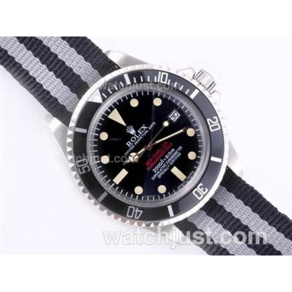 UK Perfect Replica Rolex Sea-Dweller Submariner 2000 Ref.1665 Automatic with Black Dial and Bezel-Nylon Strap Vintage Edition Watches