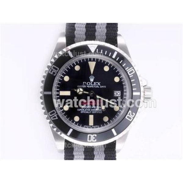 UK Perfect Replica Rolex Sea-Dweller Submariner 2000 Ref.1665 Automatic with Black Dial and Bezel-Nylon Strap Vintage Edition Watches